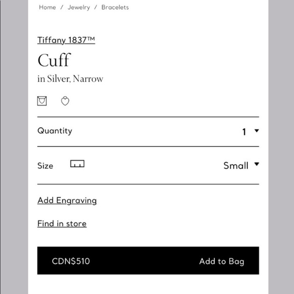 Tiffany & Co. Tiffany 1837™ Narrow Cuff Sterling - Picture 7 of 7